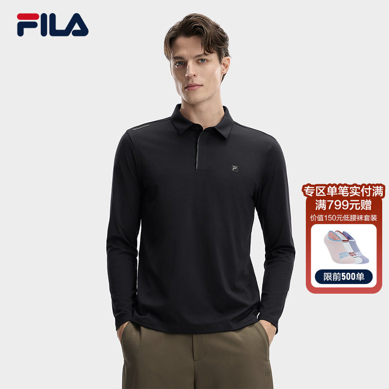 FILA 斐乐官方男子针织长袖POLO衫2026春季新款休闲简约基础上衣,运动服/休闲服装,运动POLO衫,淘宝优惠券,粉丝福利购,淘宝优惠卷