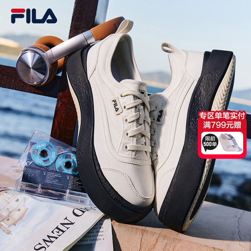 FILA 斐乐官方女鞋摩登帆布鞋2026年夏季水母鞋时尚厚底休闲