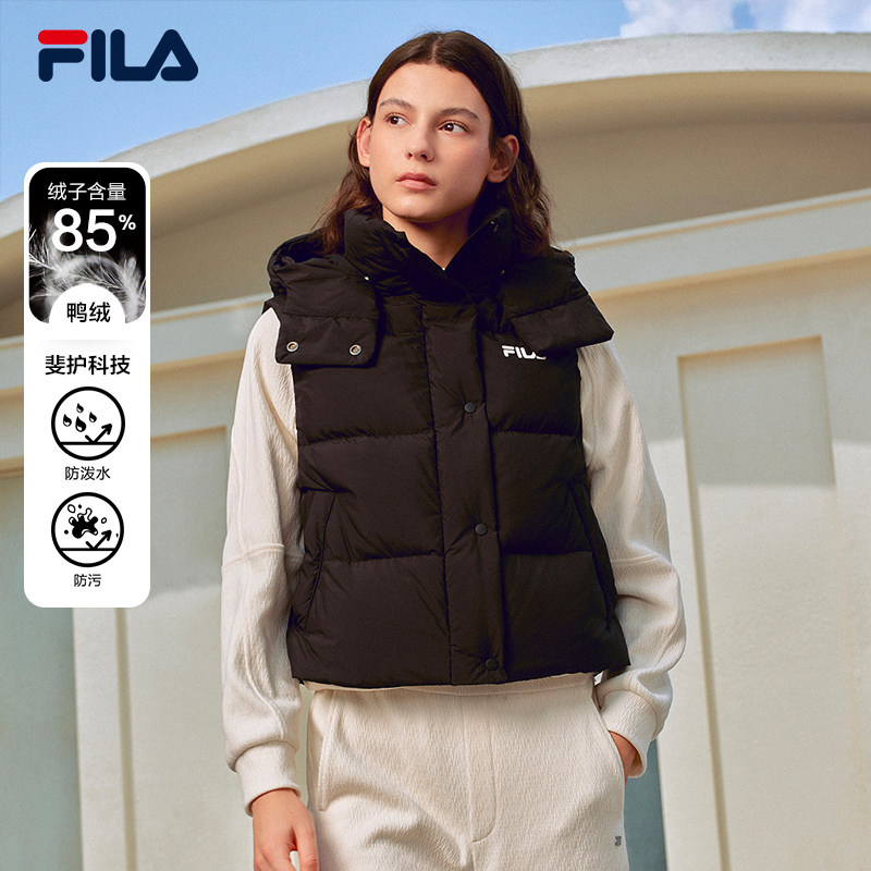 FILA 斐乐官方女士羽绒马甲2025冬新款时尚休闲基础保暖连帽外套,运动服/休闲服装,羽绒马甲,淘宝优惠券,粉丝福利购,淘宝优惠卷