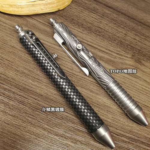 四神兽纯钛合金TC4手写签字战术笔传统文化国风送M22笔芯枪拉栓式