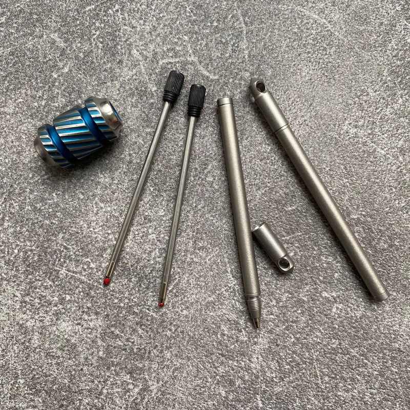 迷你钛合金写字笔D1笔芯金属圆珠笔户外随身笔钥匙扣挂件文化用品