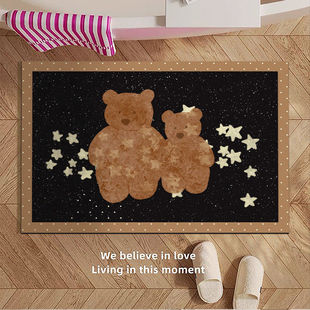 韩系卡通小熊可爱方形浴室吸水地垫软硅藻泥卫生间厕所门口脚垫