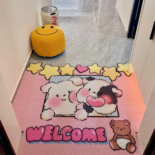 入户门地垫丝圈卡通小狗可裁剪