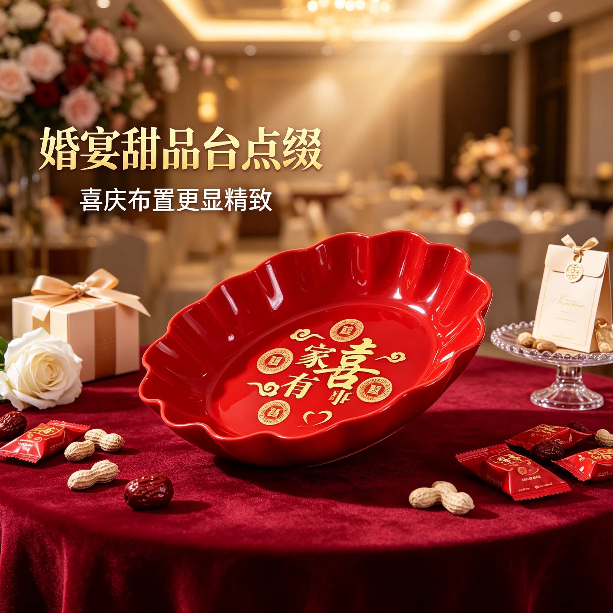 婚礼糖果盘乔迁也能用家用客厅茶几零食水果篮订婚创意装饰婚庆