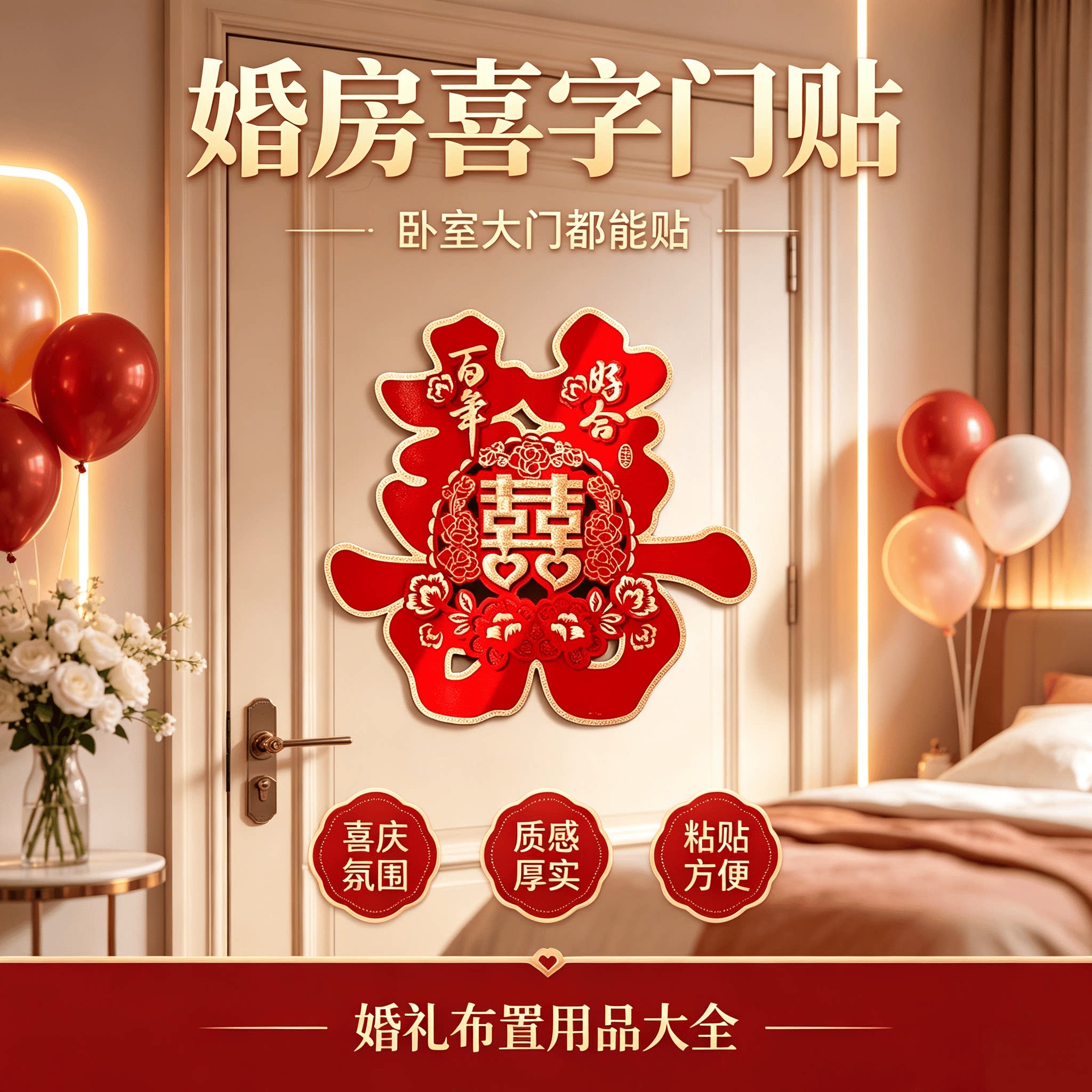 结婚喜字结婚用品大全婚房装饰