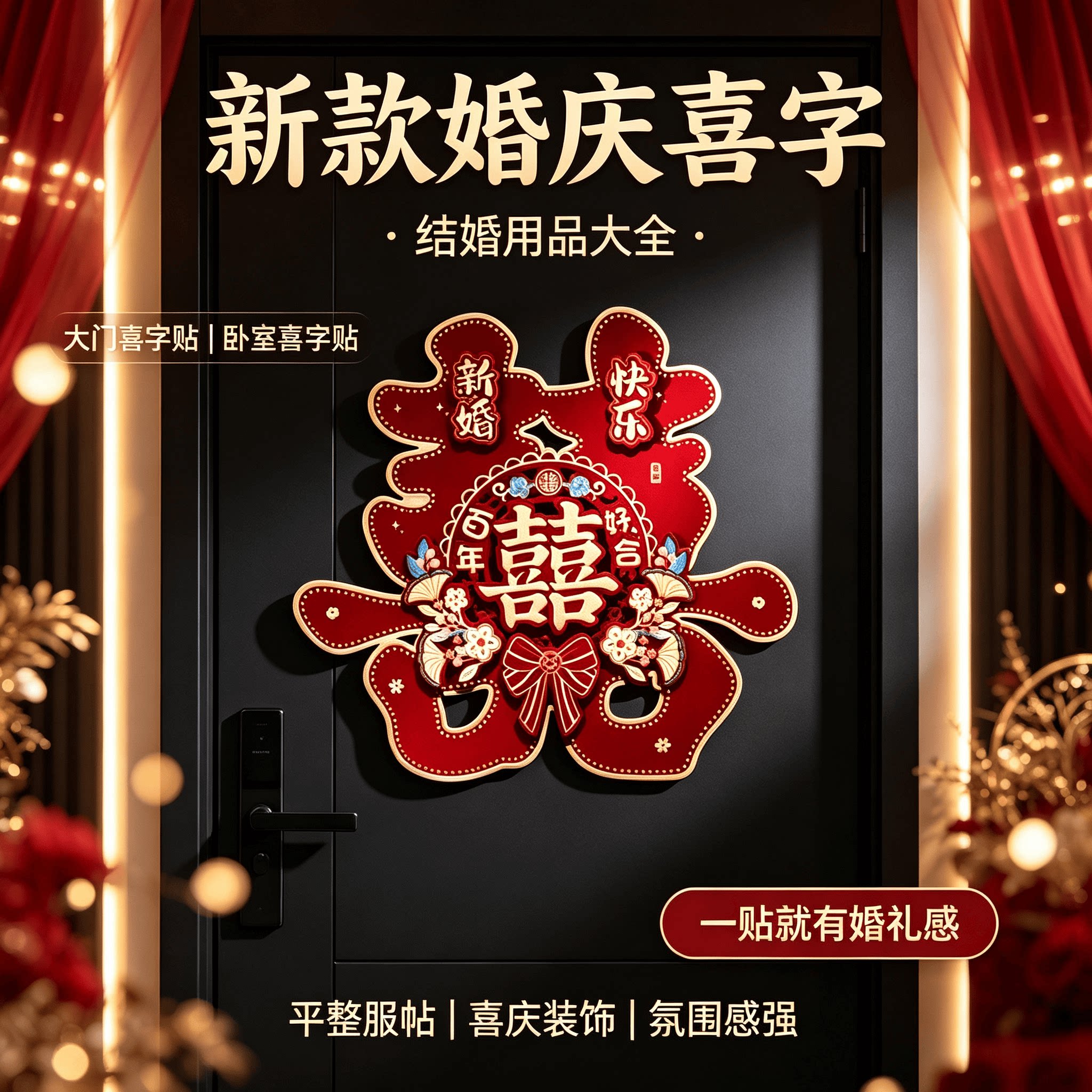 婚庆新款喜字结婚用品大全婚房