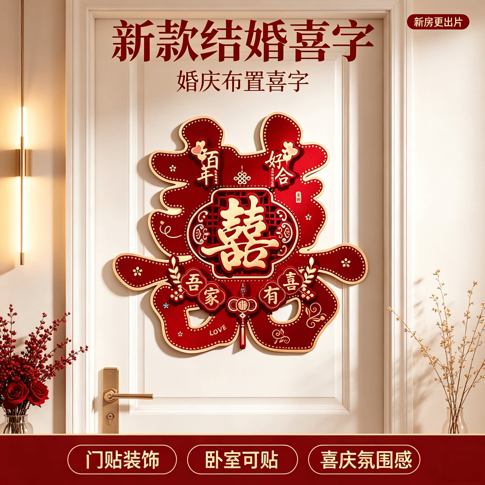 新款结婚喜字结婚用品大全婚房