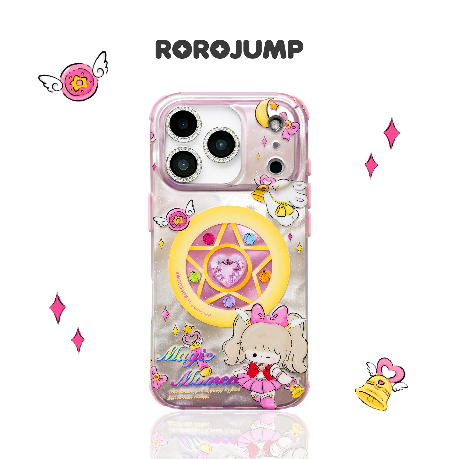 肉肉酱美少女小小兔适用iphone17promax磁吸手机壳苹果16新款15可爱14全包四角伸缩防摔保护套卡通便携挂绳13