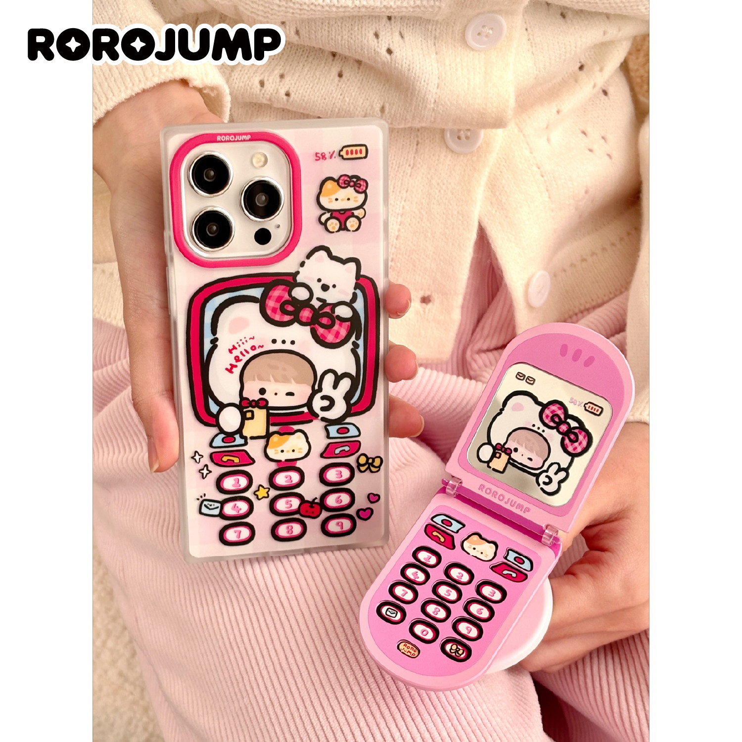 肉肉酱哈喽电话机磁吸适用苹果16proMax方形新款手机壳iphone15直边硅胶14pm防摔保护套可站立创意个性,3C数码配件,手机保护套/壳,淘宝优惠券,粉丝福利购,淘宝优惠卷