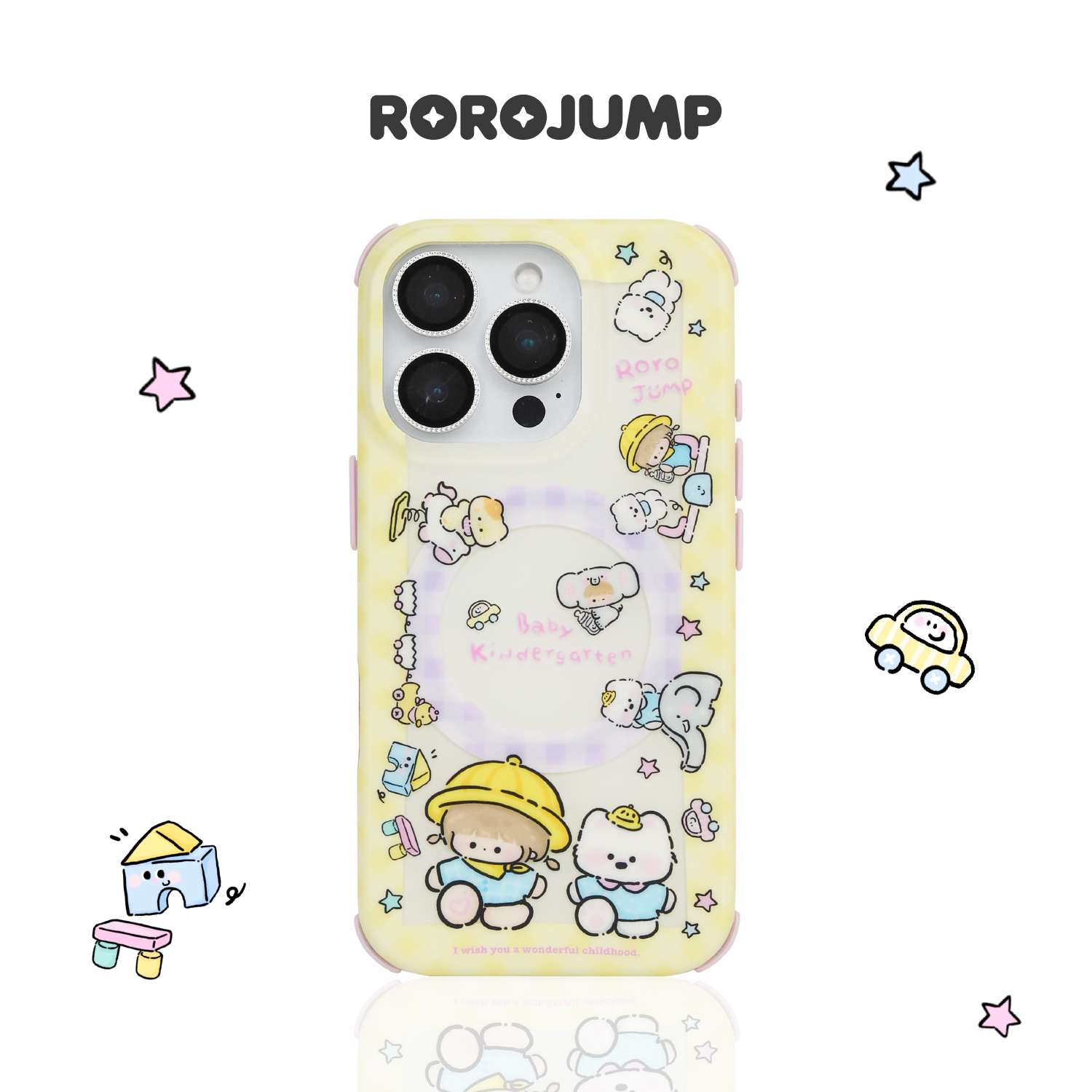 肉肉酱小象幼稚园适用iPhone17promax磁吸手机壳磨砂imd原创新款16pro图案全包防摔15pm独特卡通可爱风保护套