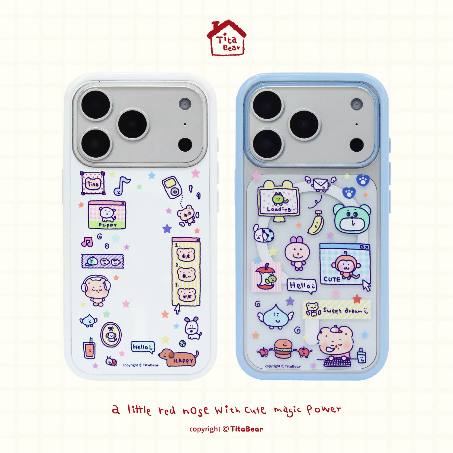 TitaBear宠物适用iPhone17promax磁吸手机壳原创新款苹果16pro防摔简约15pm独特彩绘UV工艺卡通可爱风保护套,3C数码配件,手机保护套/壳,淘宝优惠券,粉丝福利购,淘宝优惠卷