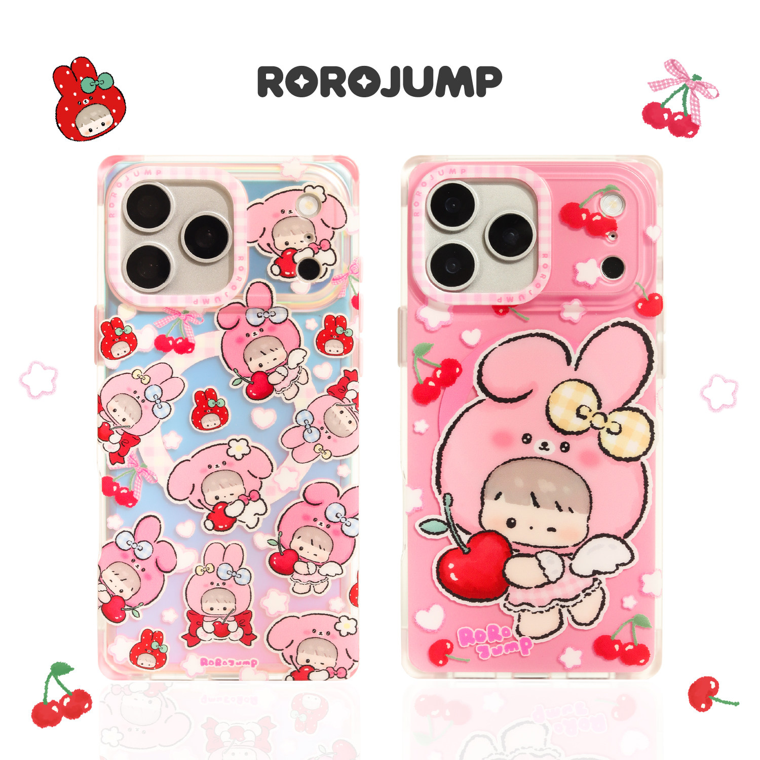 肉肉酱樱桃甜心兔兔适用iPhone17promax磁吸手机壳苹果