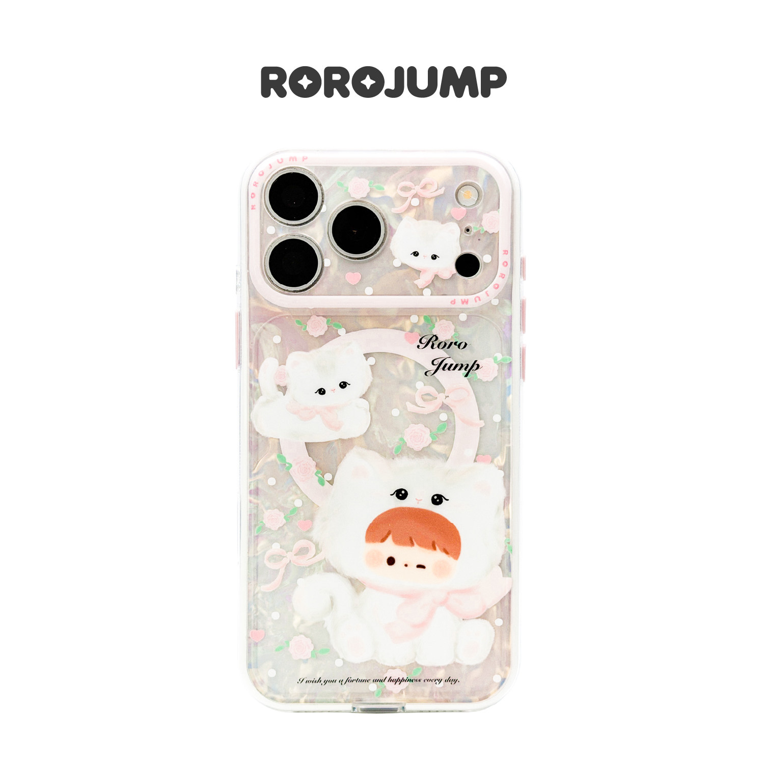 肉肉酱玫瑰花园小猫适用iPhone18ProMax磁吸手机壳原创磨砂精孔薄款二合一防摔苹果17ProMax保护套16卡通可爱