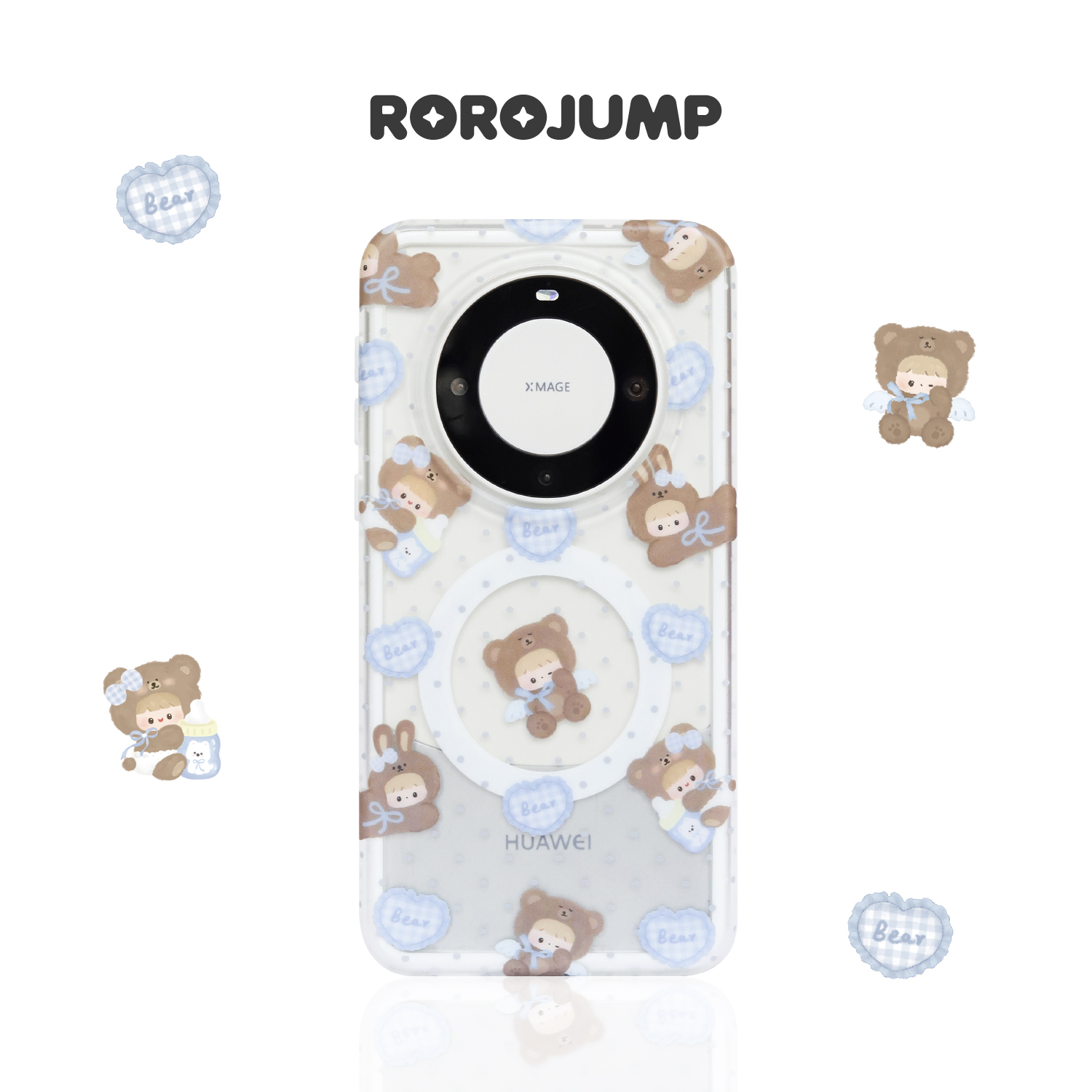肉肉酱治愈小熊适用华为mate70pro+磁吸手机壳IMD印刷工艺磨砂二合一原创新款Mate60保护套卡通可爱风姐妹款