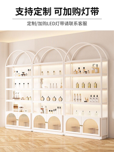玻璃门化妆护肤品展示柜美容院宠物店美甲陈列货架多层置物架子