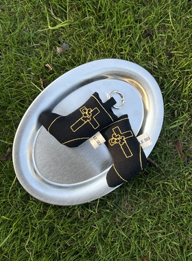 Le serein原创自制棉手作法式刺绣高级小众袜子挂件包挂钥匙扣挂