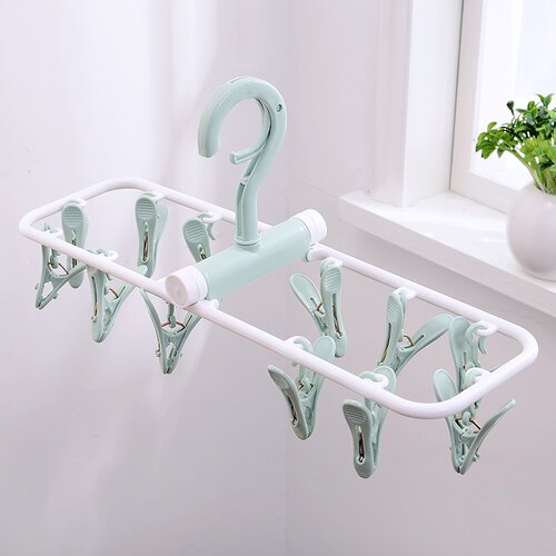 极速12-clip foldable plastic H windproof balcony clothes han
