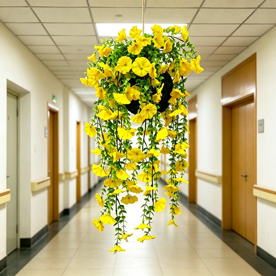 仿真植物吊饰室内空中挂件树根蕨类草幼儿园店铺走廊吊顶装饰绿植