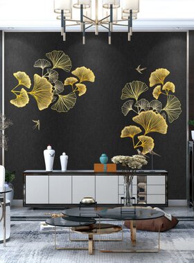 金碧辉煌新中式现代装饰画展厅客