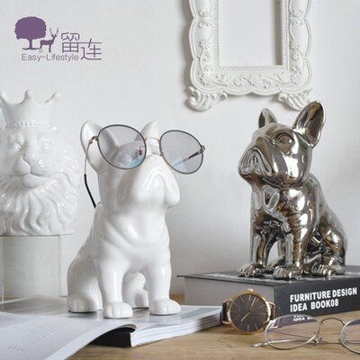 推荐Modern minirmalist bulldog ink mirror method dog ceramic