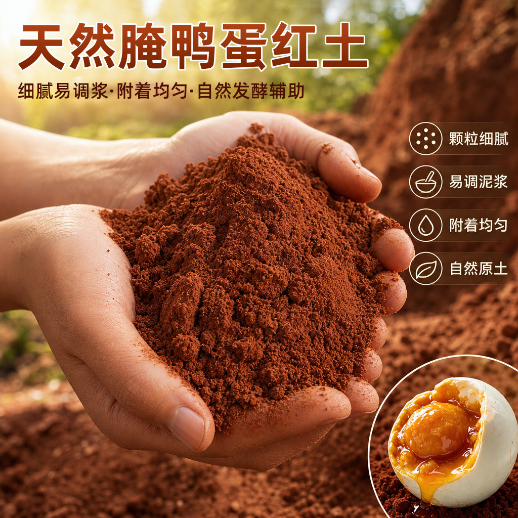 腌制咸鸭蛋红泥土黄泥巴红土腌蛋土腌制咸蛋窑鸡泥土营养土专用土