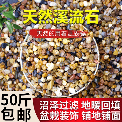50斤天然鹅卵石原生溪流石鱼缸铺底砂水箱装饰过滤造景小石子豆石
