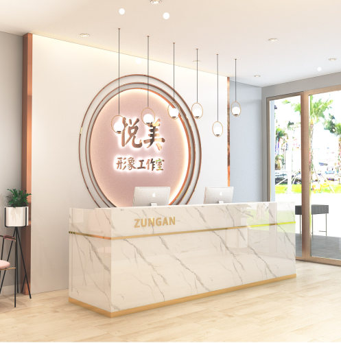 吧台收银柜台简约现代烤漆柜台公司前台接待台服装店小型店铺前台
