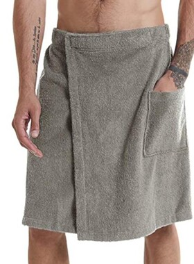 Men's soft towel comfortable bath wearable bathrobe男士