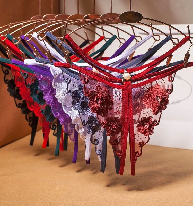 丁字裤女性感开档网纱Open Crotchless Thong Sexy lady Panties