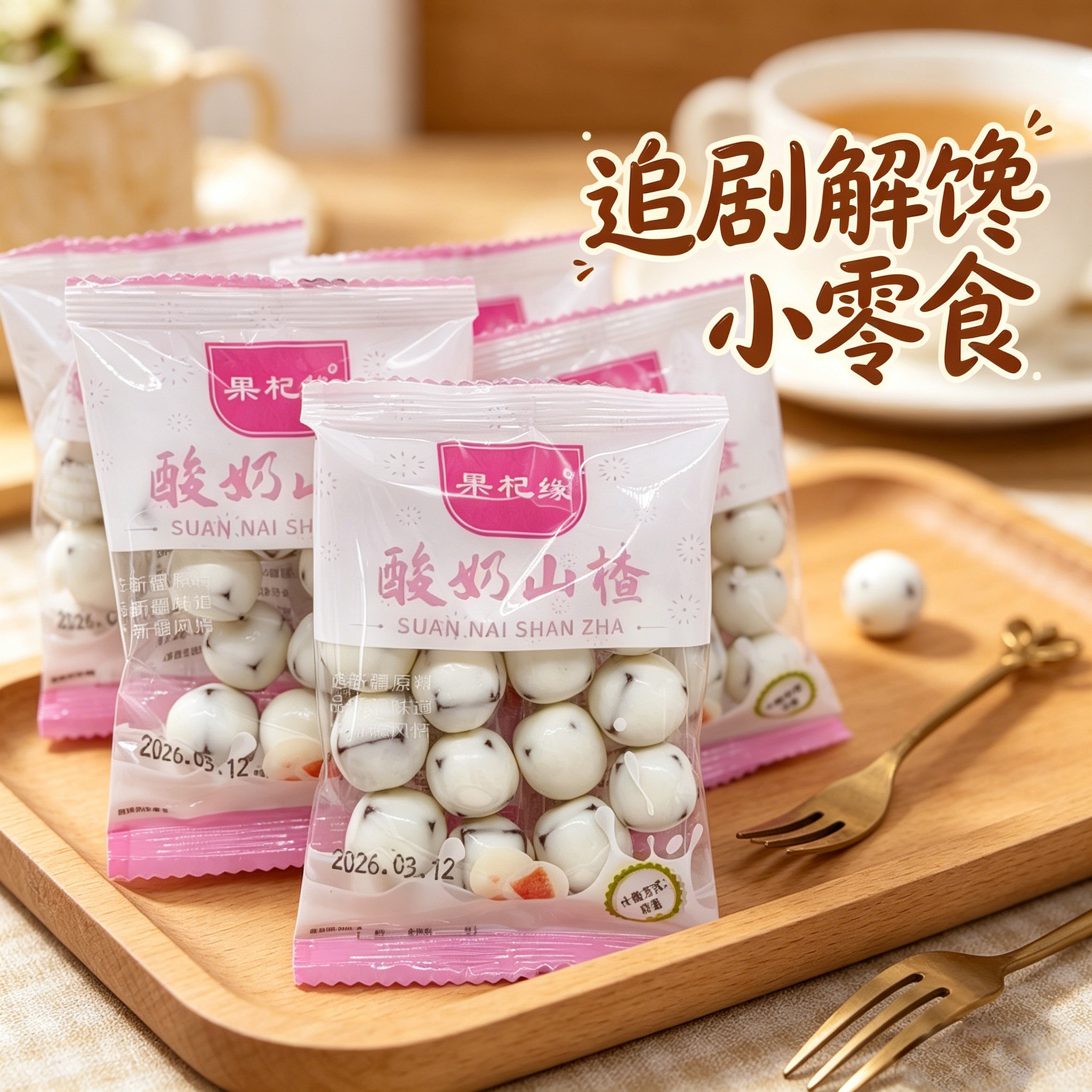 果杞缘酸奶蓝莓球500g山楂球儿童零食解馋夹心奶豆手抓包独立包装
