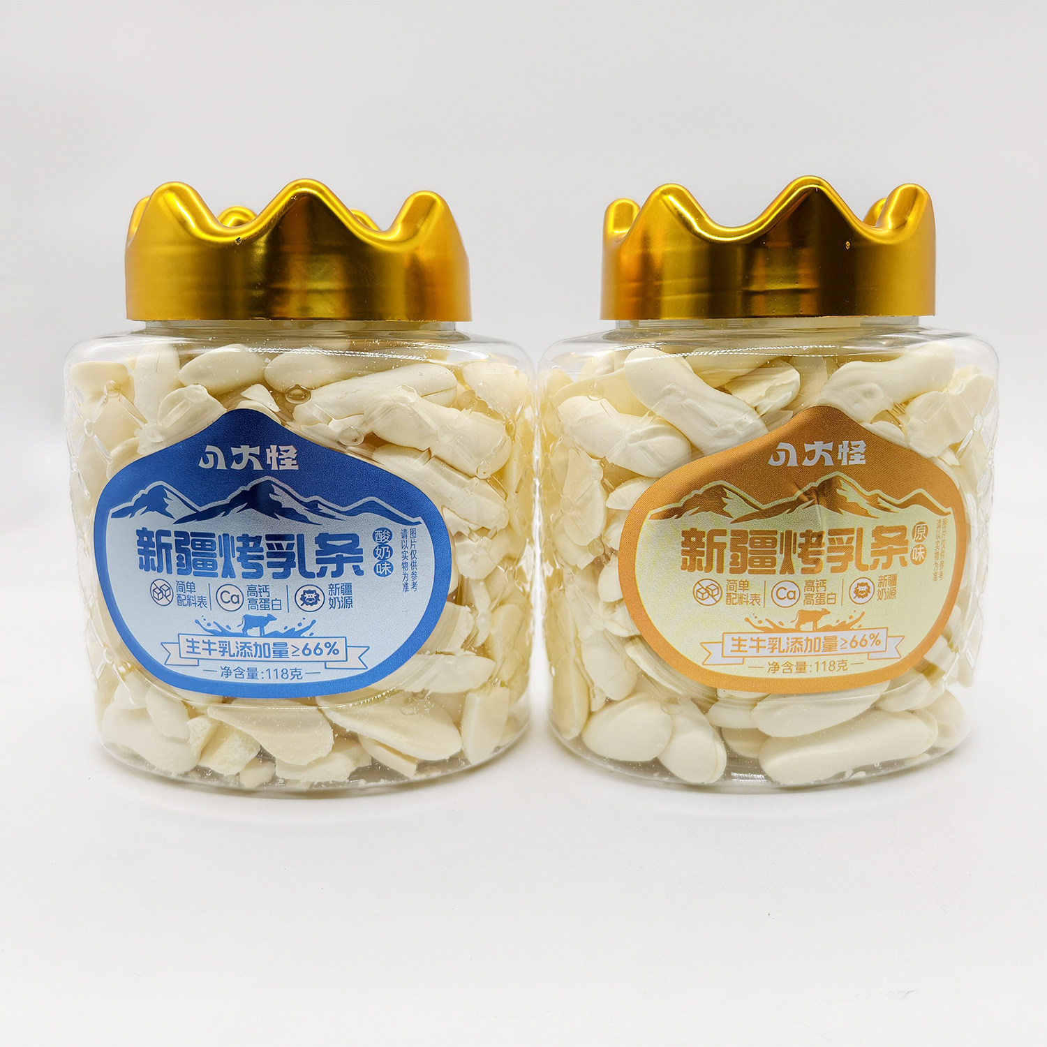 新疆鲜乳烤奶条118g/罐原味牛奶脆脆条奶酸奶味烤奶皮脆皮奶干