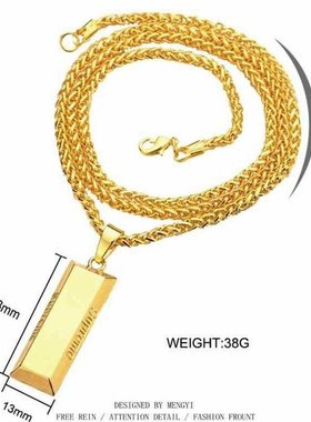 极速men fashion golden long chain goldI plating necklace hip
