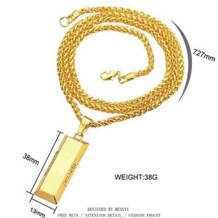 long chain goldI 极速men necklace golden plating hip fashion