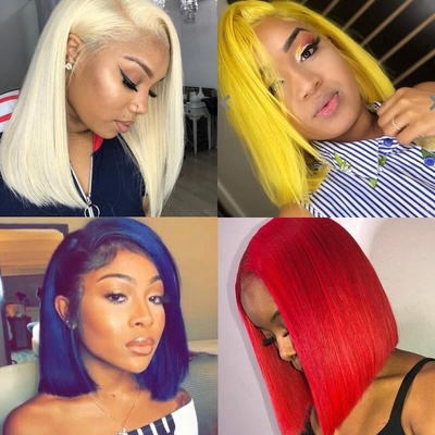 极速13x4 Transparent Lace Blonde Lace Front HumaSn Hair Wigs