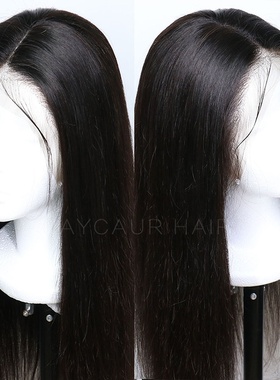 速发Maycaur Black Long Straight Synthetic Lace Front Wigs Fo