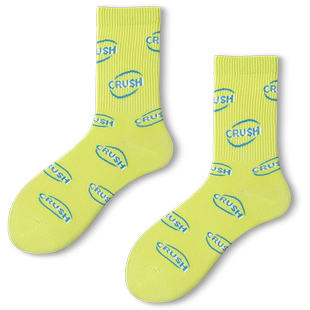 【烈儿宝贝直播间】袜子女长绒棉字母运动风潮流袜子男士吸汗透气