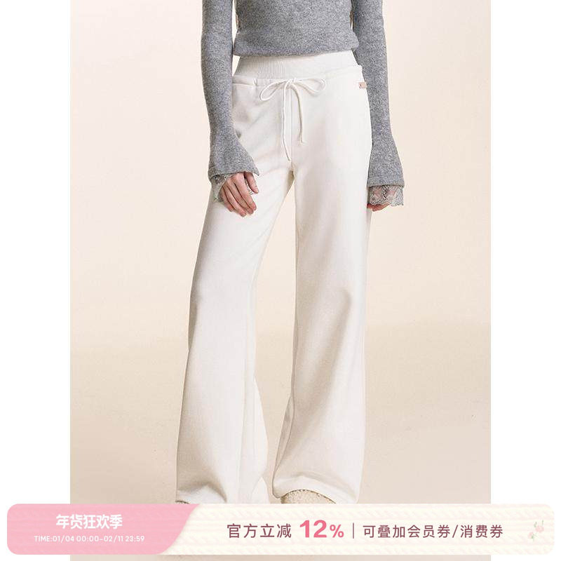 Kroche 慵懒法式 抽绳宽松高腰直筒休闲长裤卫裤显瘦梧桐裤,女装/女士精品,卫裤,淘宝优惠券,粉丝福利购,淘宝优惠卷