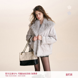 大毛领派克服宽松厚外套 定染重工环保皮草 张予曦同款 Kroche