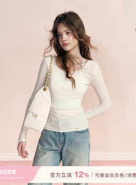 Kroche  Breath of Linen 羊毛混纺 V领正肩修身针织打底衫