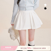 Geek chic 立体压褶 Kroche 简约百搭纯色A字短款 半身裙