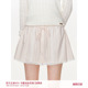 Kroche 蕾丝拼接A字短裙条纹半身裙 粉饰桃白