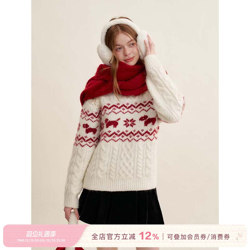 Kroche圣诞系列提花针织衫毛衣