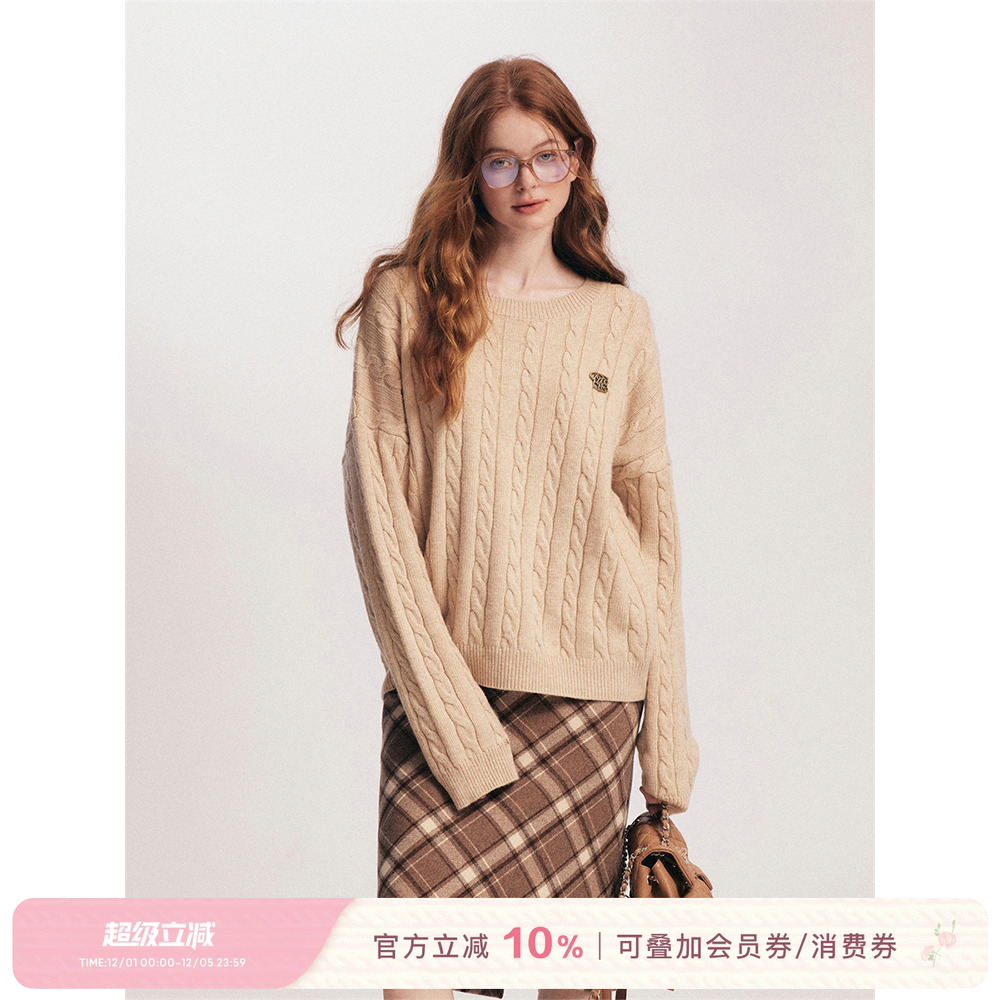 kroche老钱风羊毛慵懒风毛衣