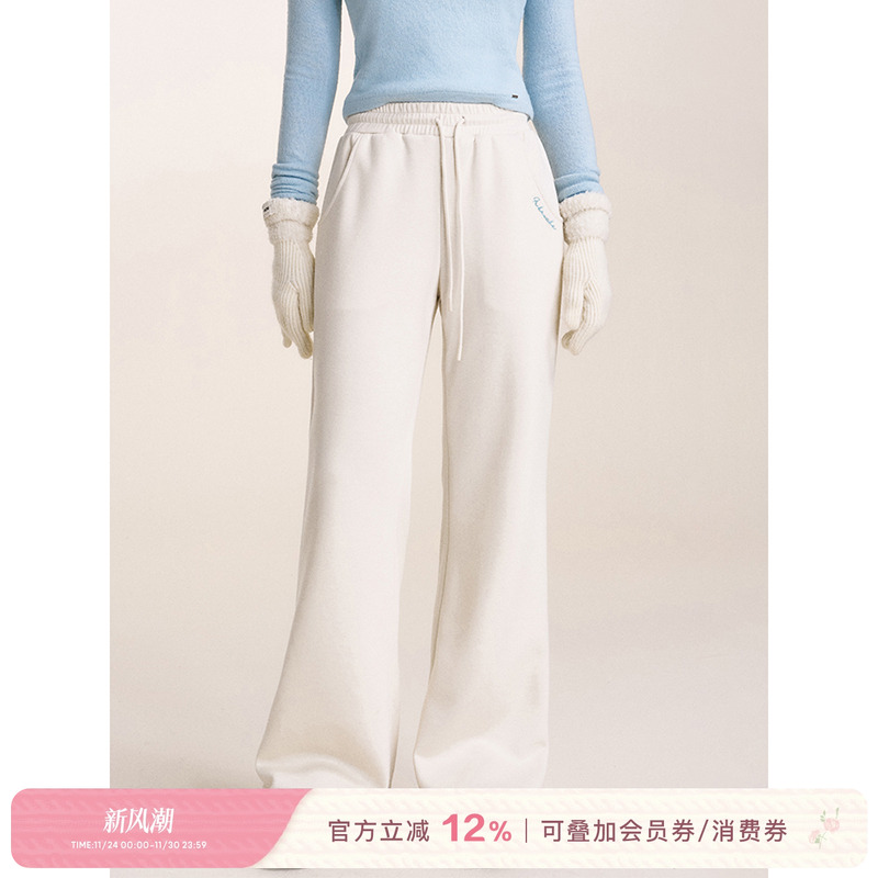 Kroche抽绳宽松直筒休闲长裤