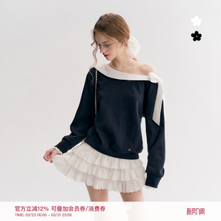 蕾丝波浪花边蓬蓬蛋糕短裙 规则打揽腰头 Kroche Balletcore