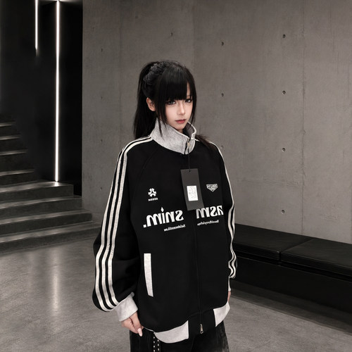 ZCNT-春季立领宽松印花休闲百搭运动夹克