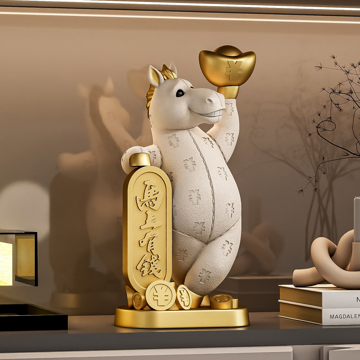 2026马年新款桌面小摆件卡通风格玄关前台柜台马上有钱皮纹装饰品,家居饰品,桌面摆件,淘宝优惠券,粉丝福利购,淘宝优惠卷