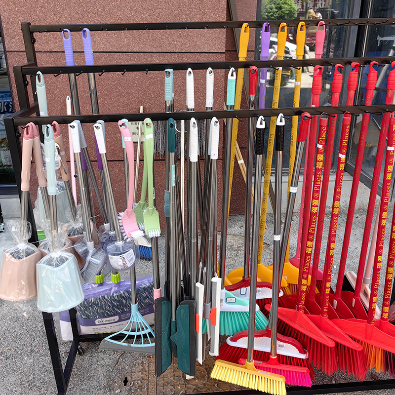 门口拖布墩布百货店推拉置物架商用神器商场支架专用挂卖扫把货架