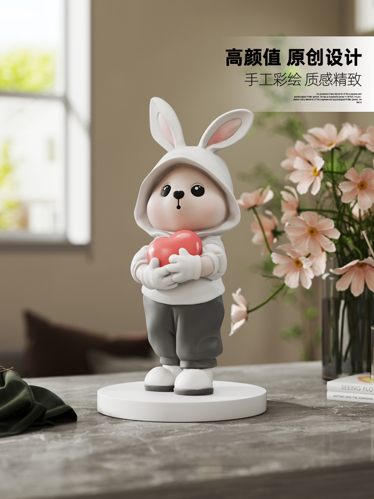 卡通兔子摆件客厅玄关电视柜桌面家居装饰品治愈系生日礼物送女生