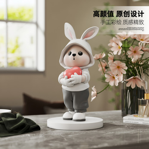 可爱兔子摆件客厅玄关装饰品